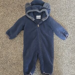 Cozy Blue Fleece Baby One Piece